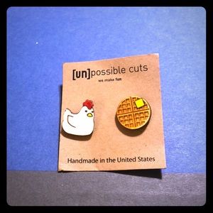 Handmade wooden graphic earrings